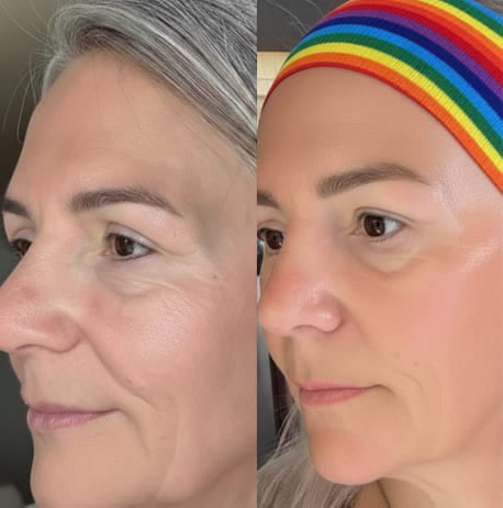Microneedle wrinkle reduction before and after