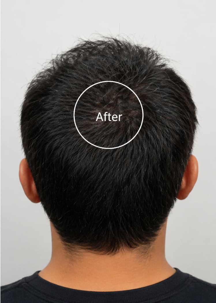 After treatment fuller hair result